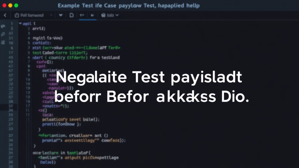 Example of a negative test case payload targeting an API endpoint