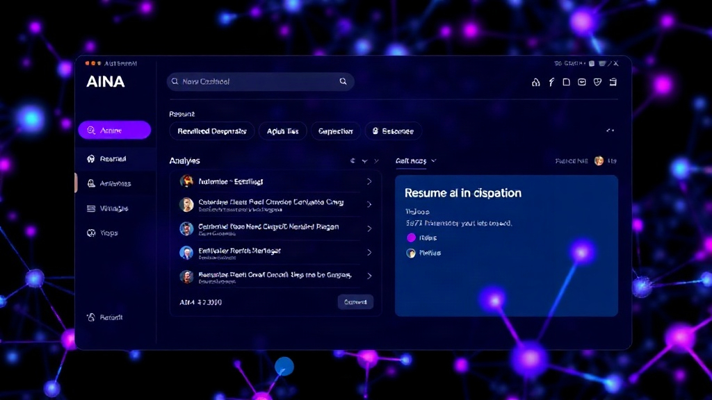 AINA dashboard showing resume analysis with highlighted areas for improvement.
