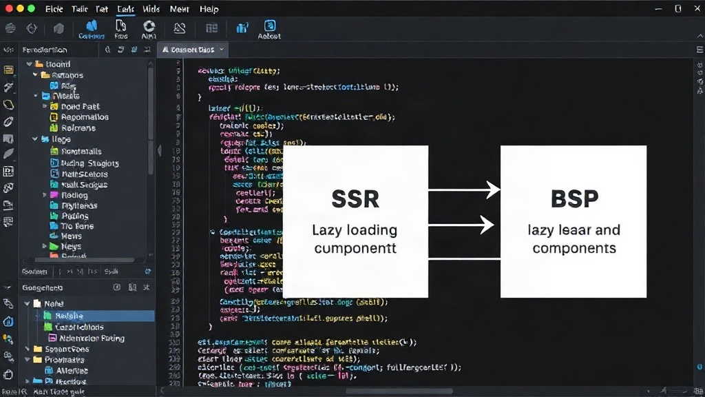 Diagram illustrating SSR for BFF and lazy loading for supplementary UI components.