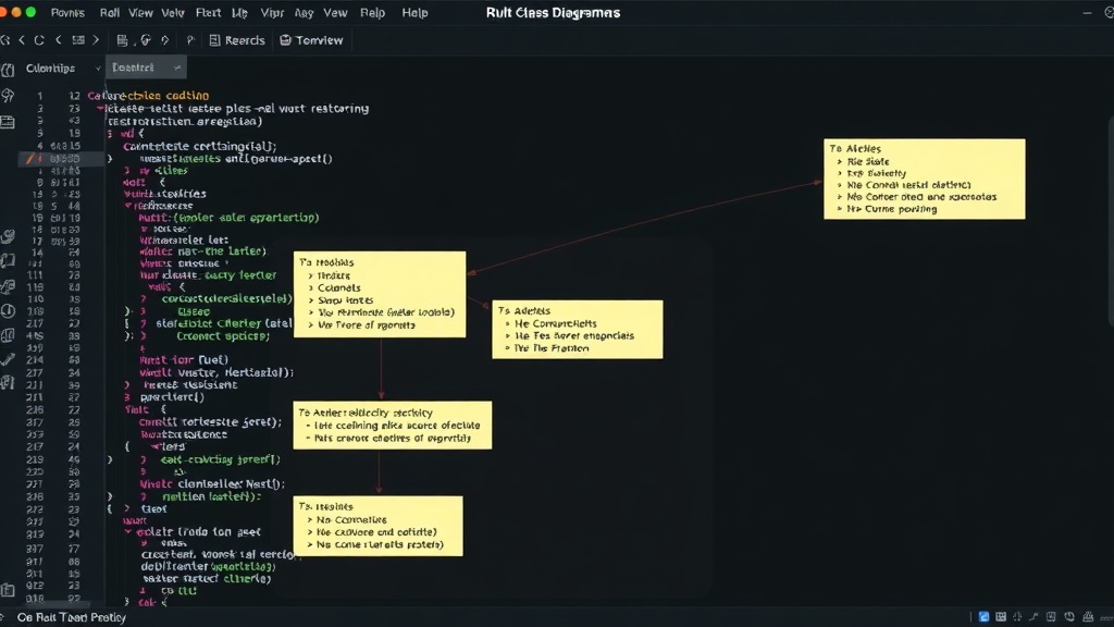 UML class diagram illustrating complex relationships within the Rust framework