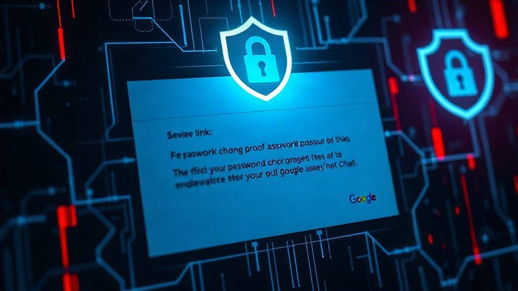 Screenshot of a fake Google password change email with a malicious link