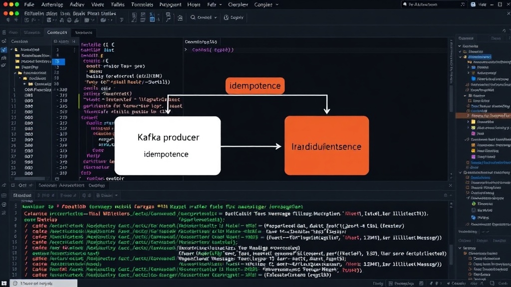Diagram illustrating Kafka producer idempotence and message deduplication on the broker
