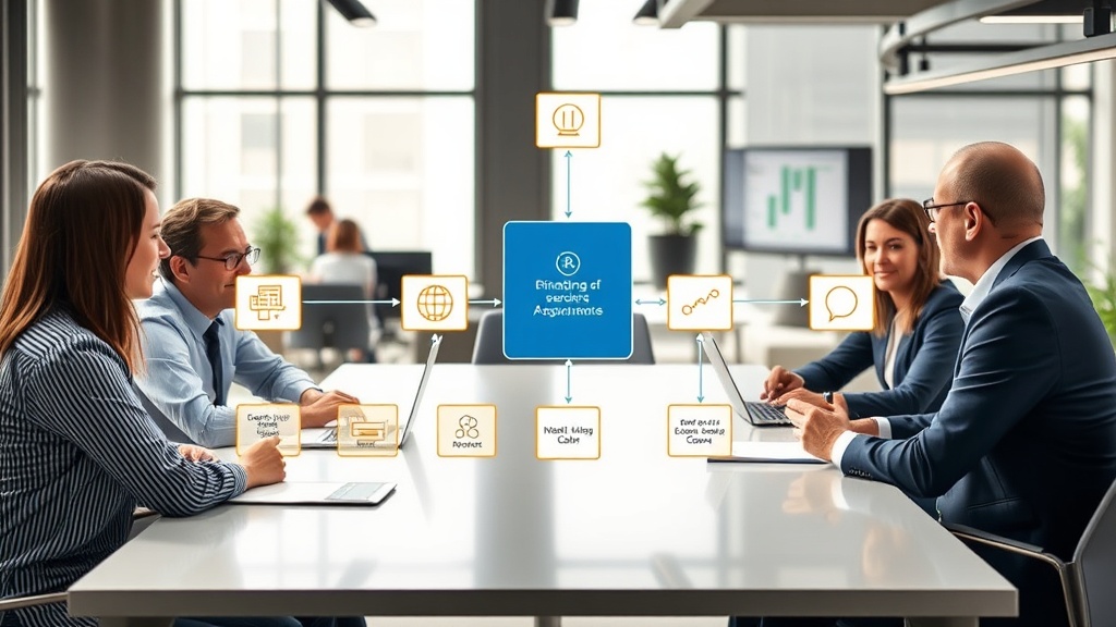Illustration of a financial services value chain being reconfigured by AI algorithms.
