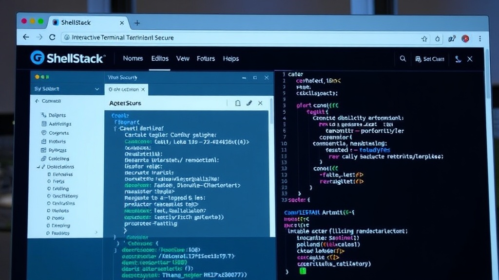 ShellStack web interface displaying a cyber security tool and its commands