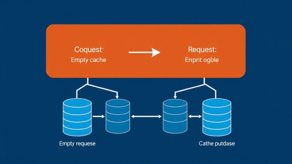 Diagram illustrating concurrent requests hitting an empty cache and querying the database simultaneously
