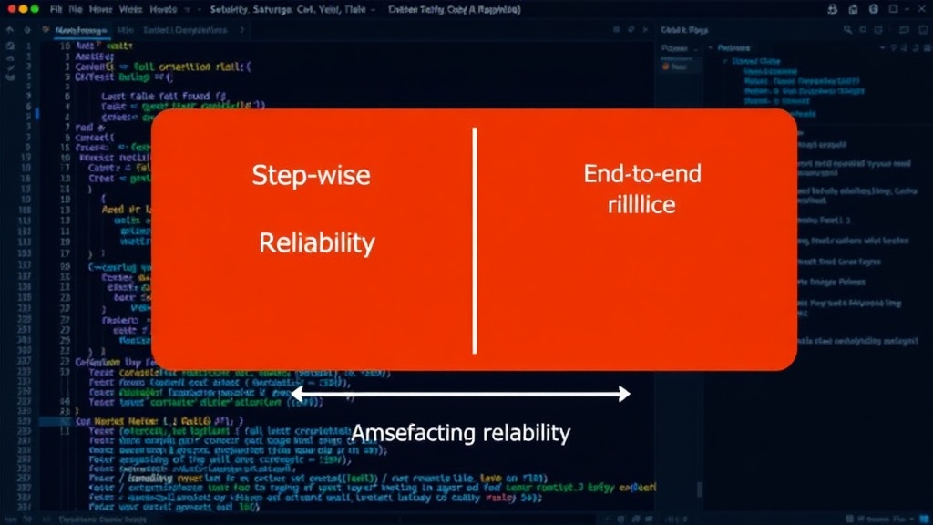 Diagram illustrating the difference between step-wise and end-to-end reliability in AI agents