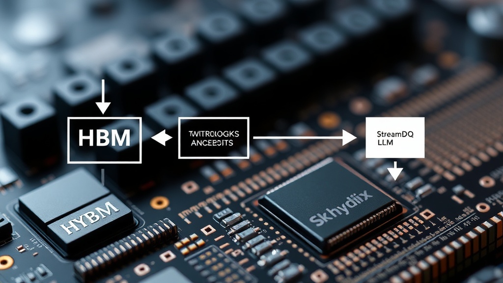 Diagram illustrating the data flow from HBM to compute units with StreamDQ integrated into the memory subsystem.