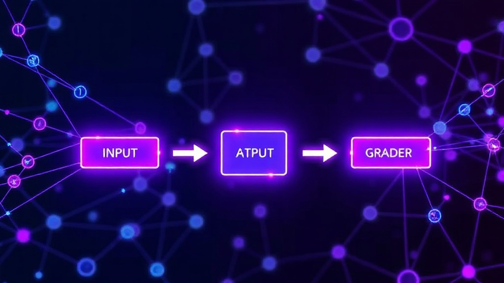 Diagram illustrating the agent loop: Input -> Agent -> Output -> Grader -> Feedback -> Agent