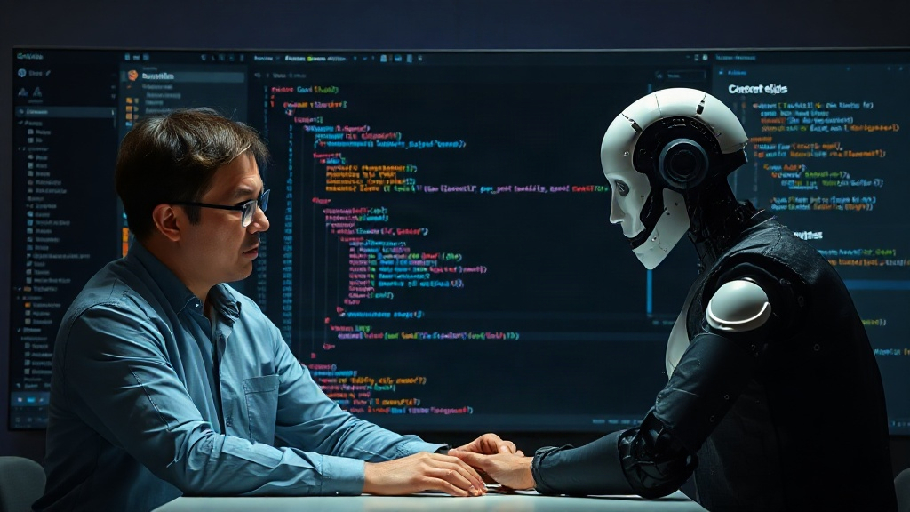 Developer interacting with an AI coding assistant in a modern IDE