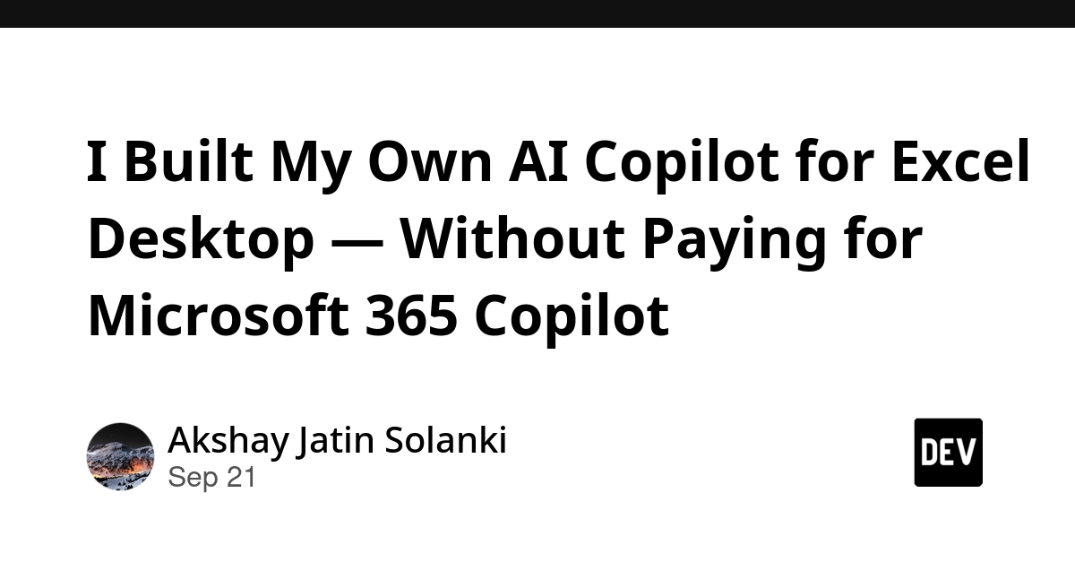 DIY AI Excel Copilot Built Without Microsoft 365 Subscription