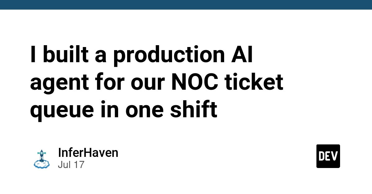 AI Agent Built for NOC Tickets in One Shift, But Beware Empty Queues