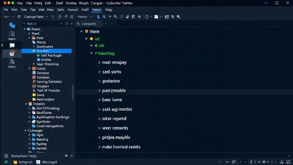 NavKey interface showing a list of keyboard-selectable commands
