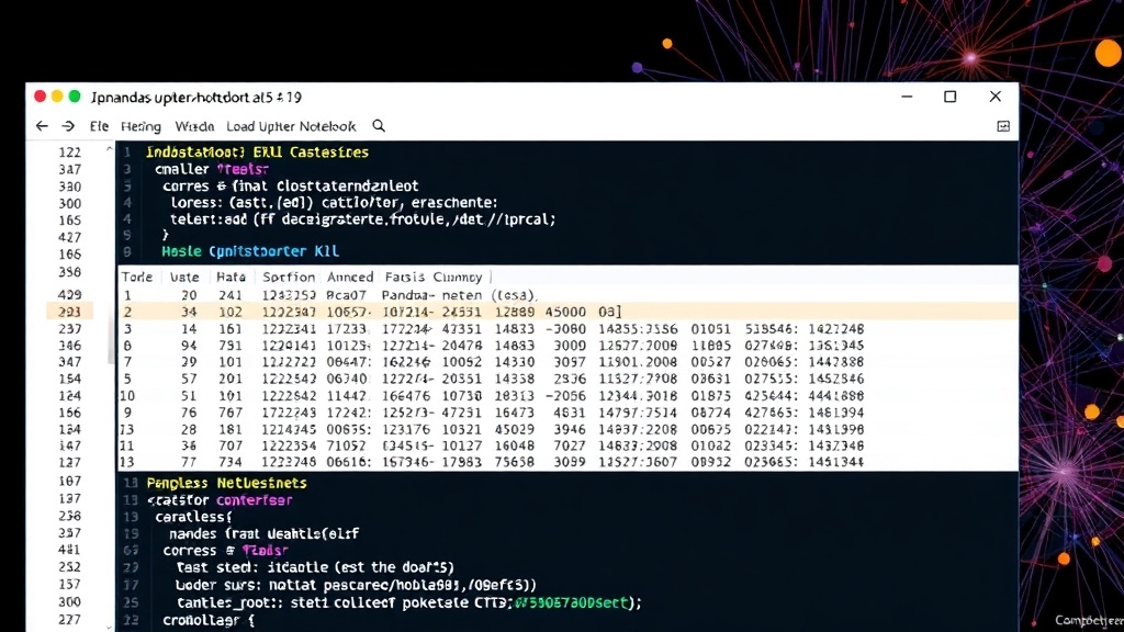 Pandas DataFrame displayed in Jupyter Notebook, showing data and column headers