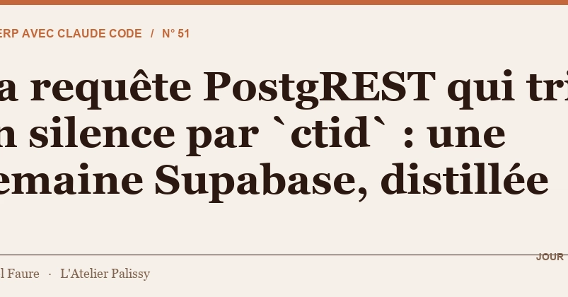 Supabase Silent Bug: PostgREST Sorts by ctid, Causing Data Discrepancies