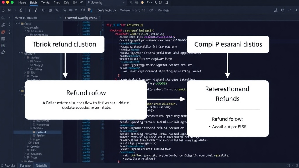 Diagram illustrating the broken refund flow where external success doesn't update internal state