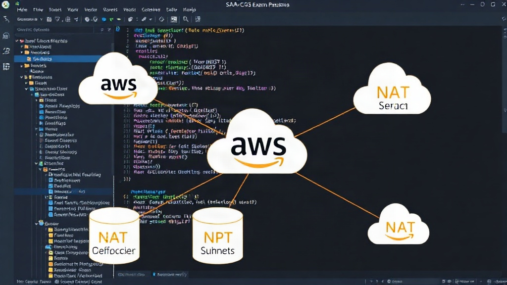 Diagram illustrating the interconnectedness of core AWS networking services like VPCs, subnets, and NAT Gateways.