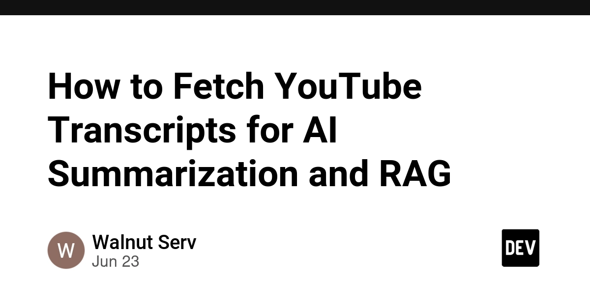 Fetch YouTube Transcripts Reliably for AI Apps
