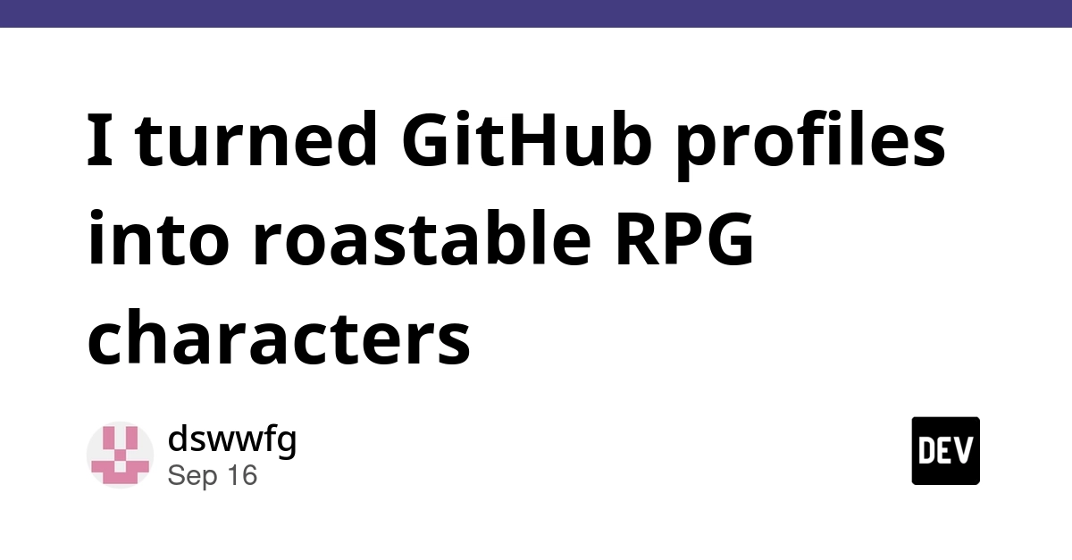 GitHub Profiles Become RPG Characters with Roastable Weaknesses