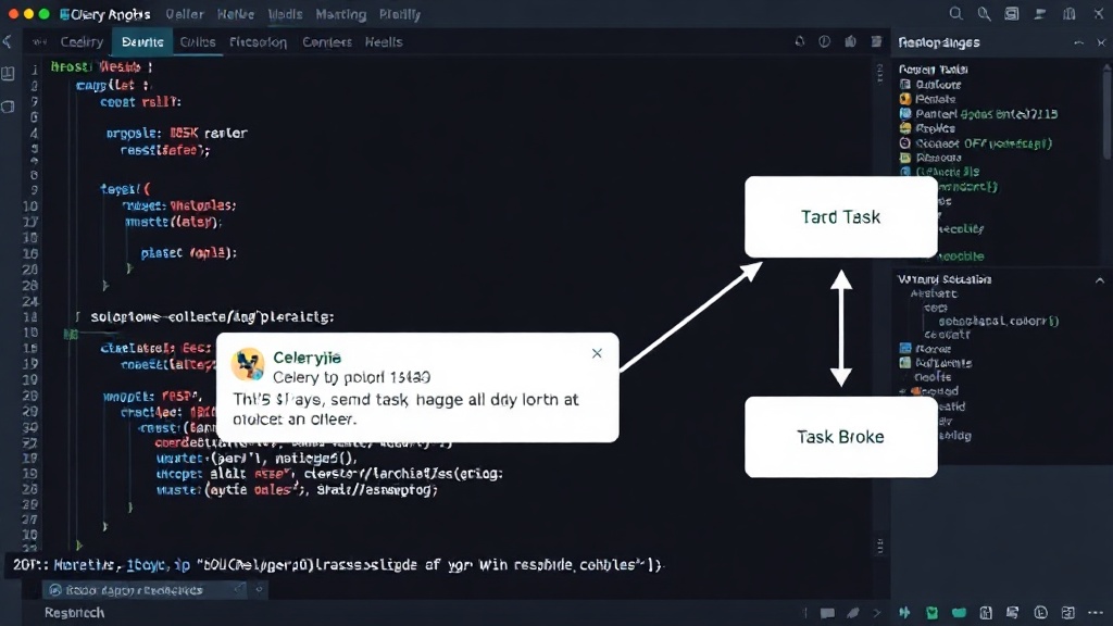 Diagram illustrating Celery producer sending a task message to the broker.