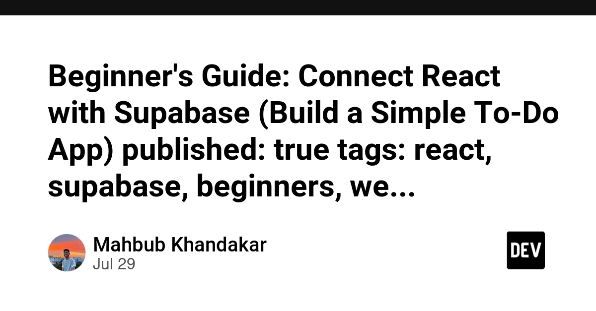React Developers: Build a To-Do App with Supabase