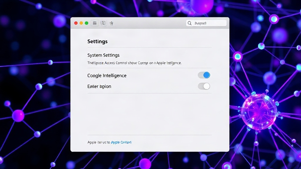 macOS System Settings panel showing a hypothetical toggle for Apple Intelligence features