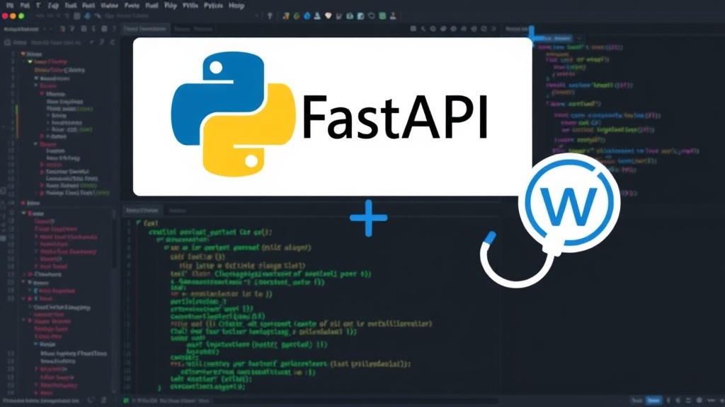 FastAPI logo alongside Python and WebSocket icons