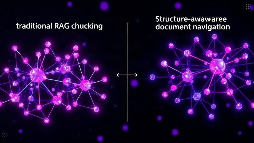 Diagram illustrating traditional RAG chunking versus structure-aware document navigation