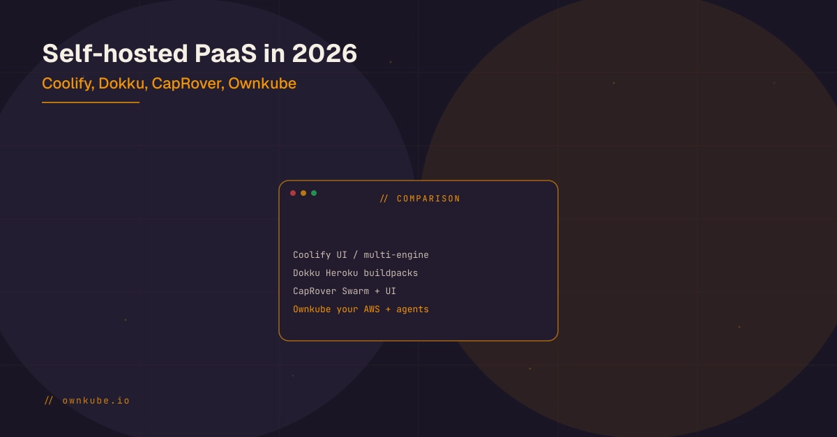 Self-Hosted PaaS 2026: Coolify, Dokku, CapRover, Ownkube Compared