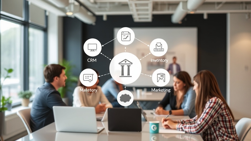 Diagram illustrating Athena connecting various e-commerce tools like CRM, inventory, and marketing platforms