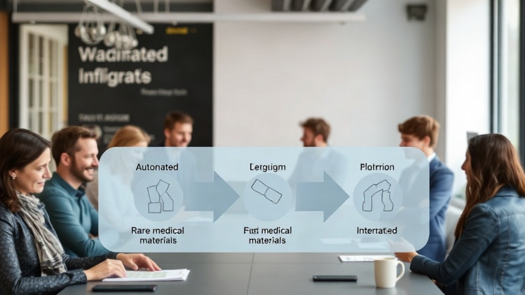 Diagram illustrating StandardX's automated manufacturing process for rare medical materials