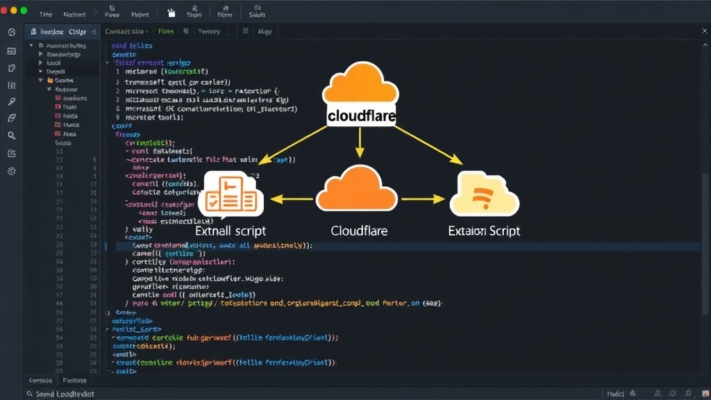 Diagram illustrating Cloudflare Zaraz managing external scripts for a Hugo site.