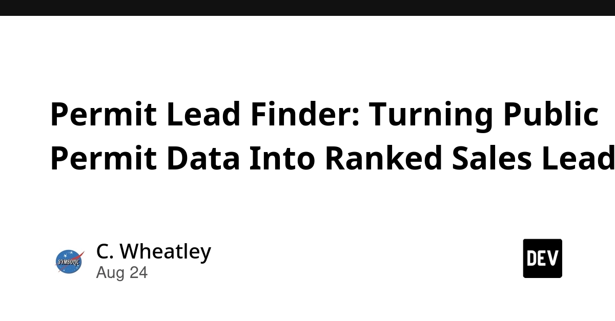 Permit Lead Finder Ranks Building Permit Data for Sales Leads