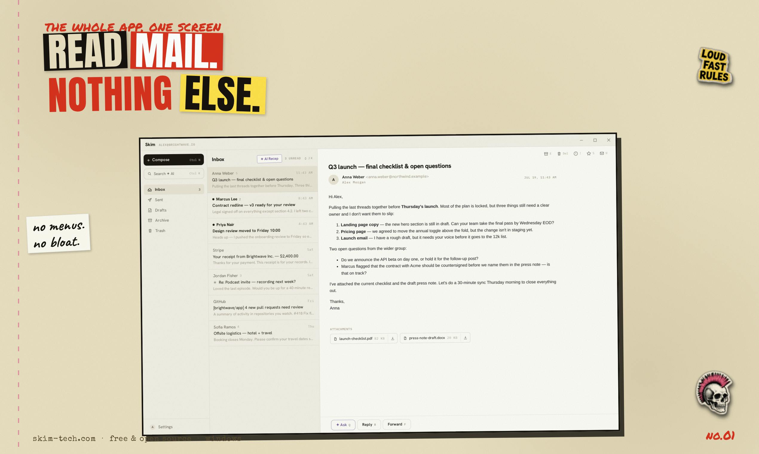 Skim: Open-Source AI Email Client Lands on Windows