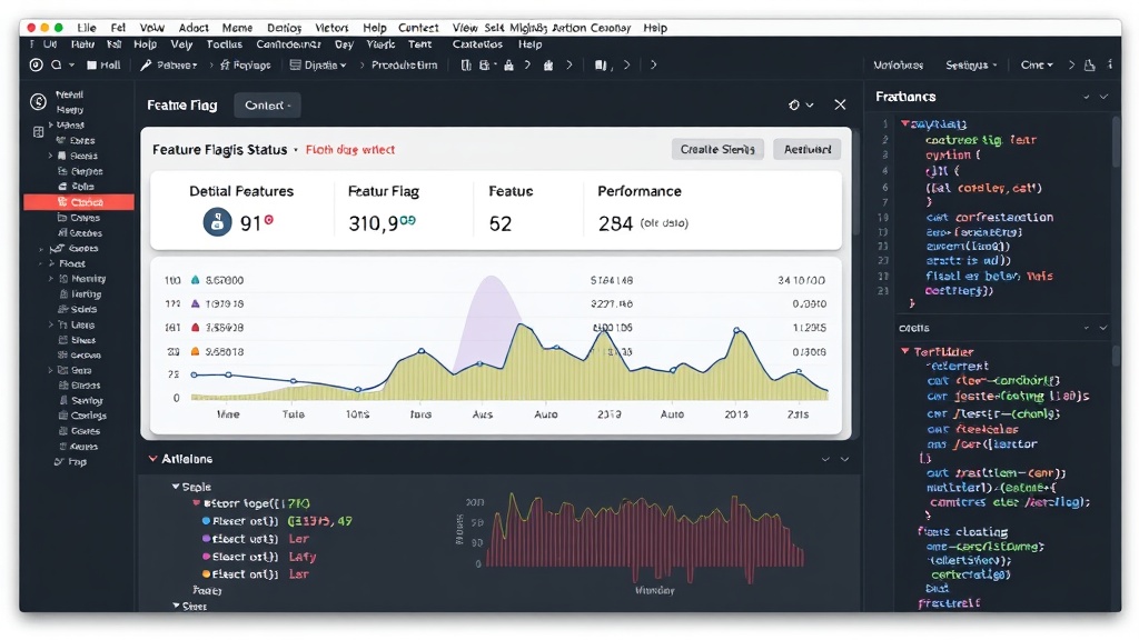 Dashboard displaying feature flag status and performance metrics