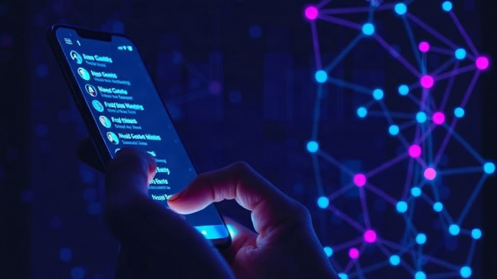 A user manually scrolling through a long list of contacts on a smartphone