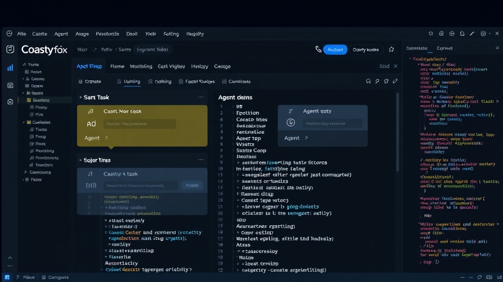 Coasty API dashboard showing agent task creation and monitoring interface