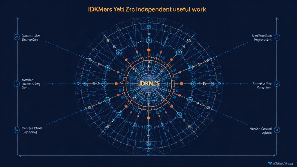 Conceptual diagram illustrating the IDKMesh project's goal of verifying useful work.