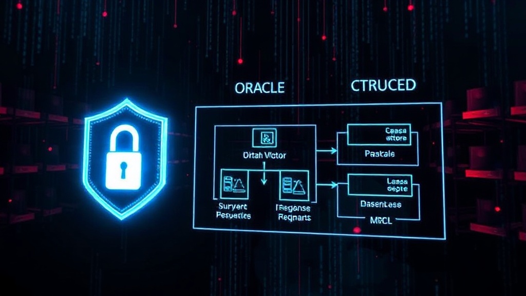 Diagram illustrating the Oracle E-Business Suite architecture and its potential attack vectors.