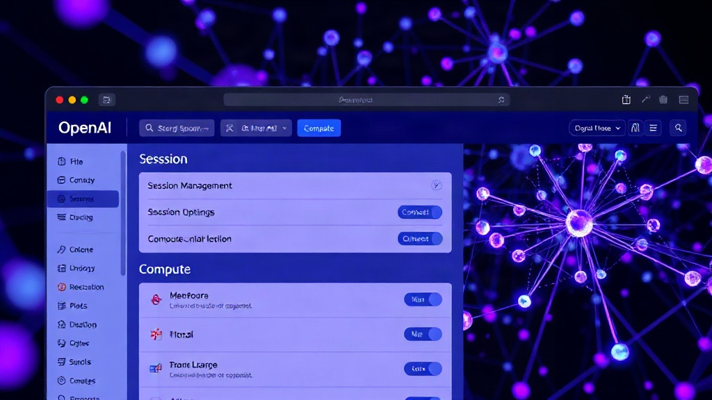 OpenAI Agents API dashboard showing session management and compute options