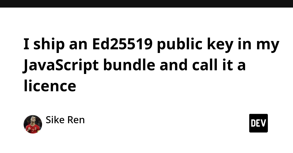Ed25519 Public Key Used as JavaScript App License