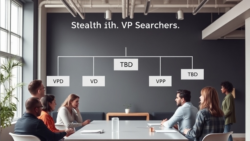 Organizational chart showing a vacant VP role with a 'TBD' placeholder