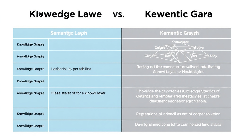Comparison table illustrating Knowledge Graph vs. Semantic Layer capabilities and use cases