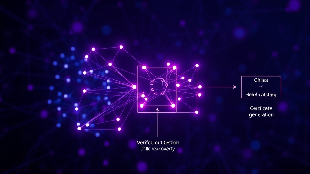 Diagram illustrating Chiron's verification process: rule recovery, held-out testing, and certificate generation.