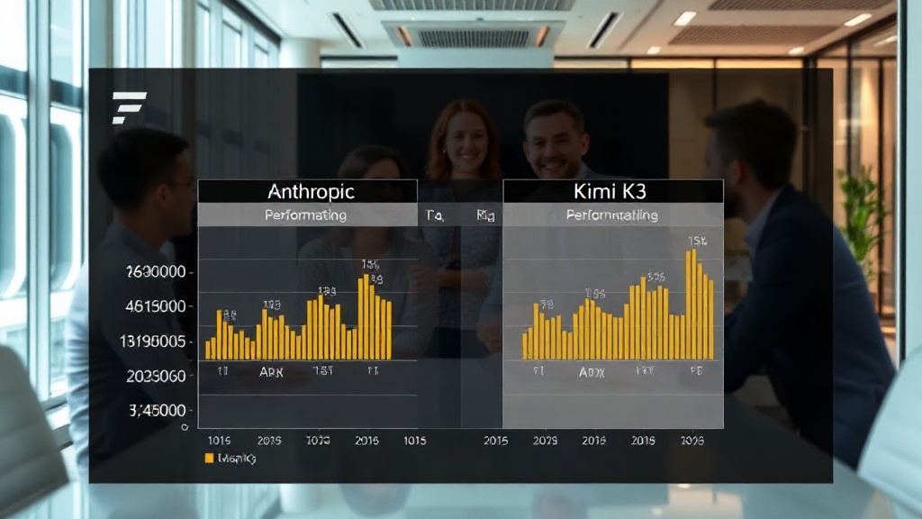 A comparison chart showing performance metrics between Anthropic's Claude and China's Kimi K3 models.