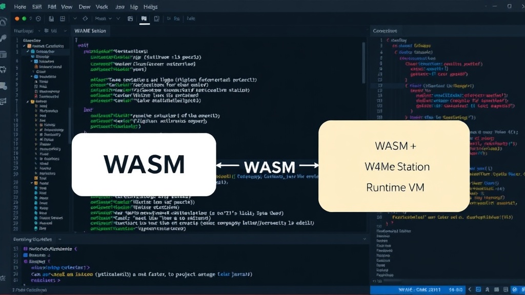 Diagram illustrating W4ME Station's architecture: WASM -> W4ME Station Runtime -> Java ME VM