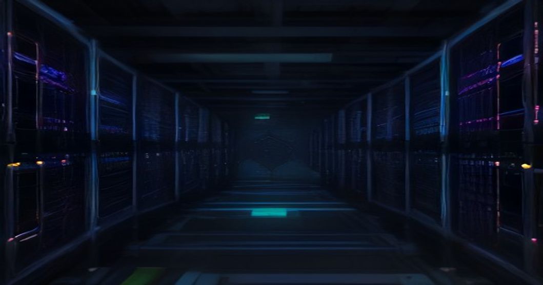 Data center racks filled with networking equipment powering AI computations