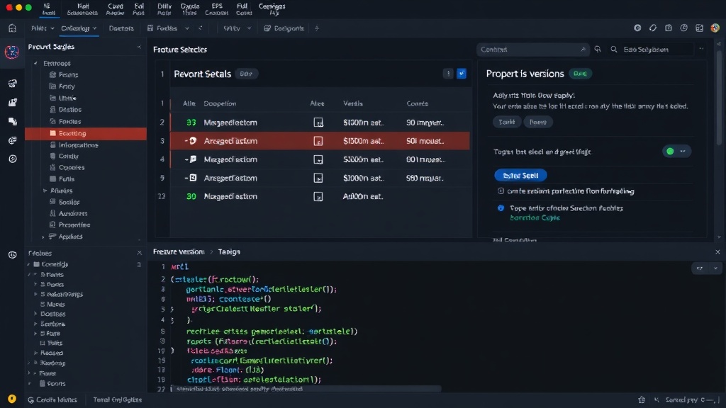 A complex dashboard showing AI model selection, prompt versions, and cost controls