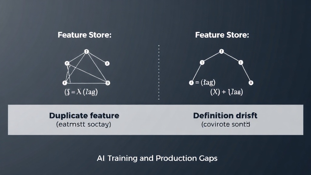 Diagram illustrating the problem of duplicate feature computation and definition drift between training and serving environments.