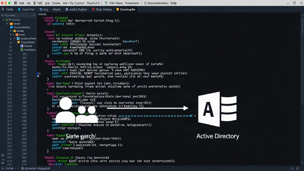 Diagram illustrating the flow of user authentication and data synchronization between a self-hosted platform and Active Directory