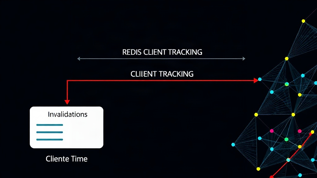 Diagram illustrating Redis CLIENT TRACKING mechanism pushing invalidations to clients